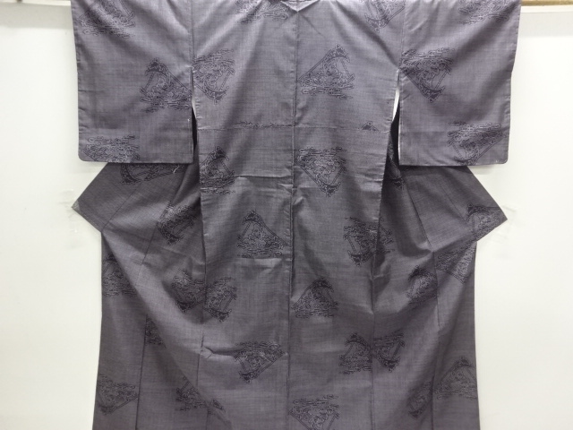 JAPANESE KIMONO / DORO OSHIMA TSUMUGI / WOVEN BOAT / 5MARUKI